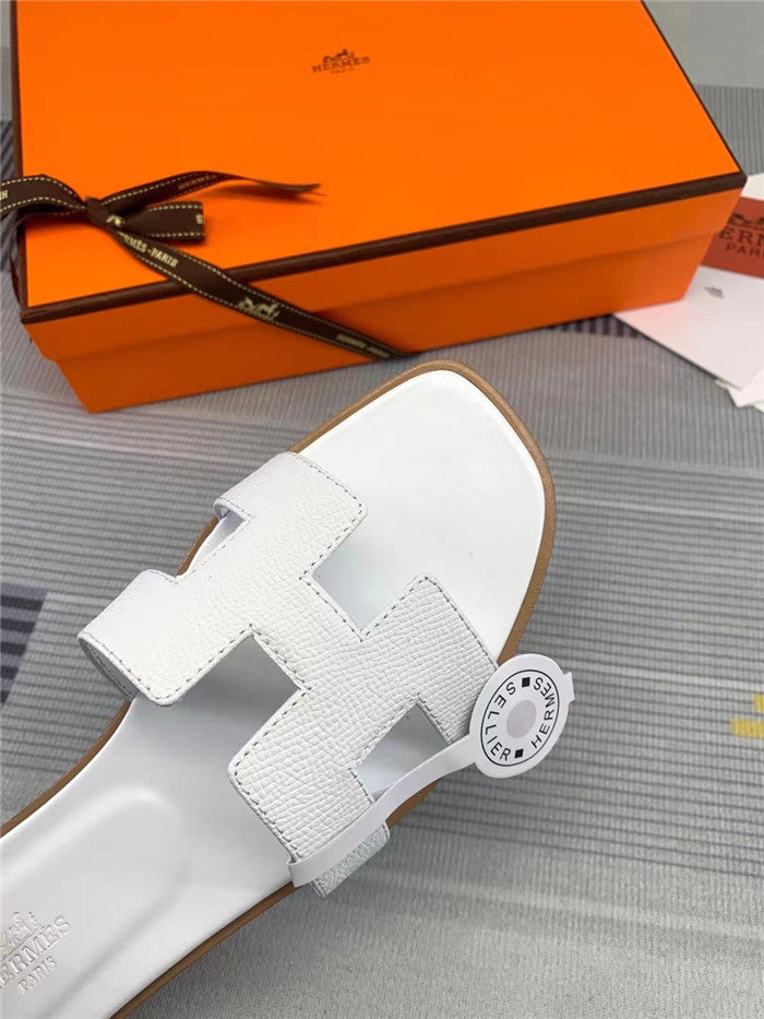 Hermes Oran Sandal White Calfskin Leather