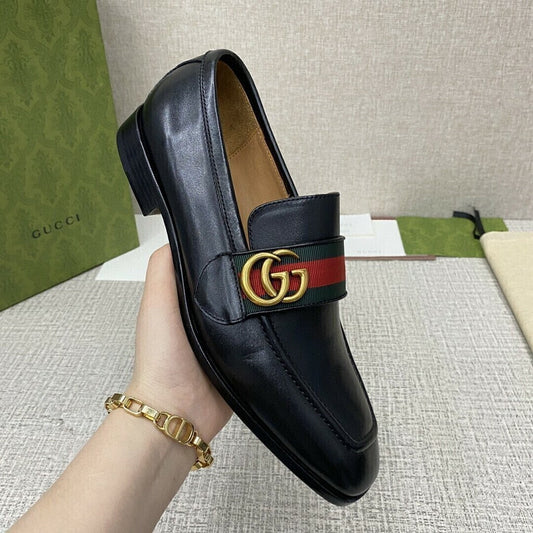 Gucci Plain Leather Loafers Black (Pronta entrega)