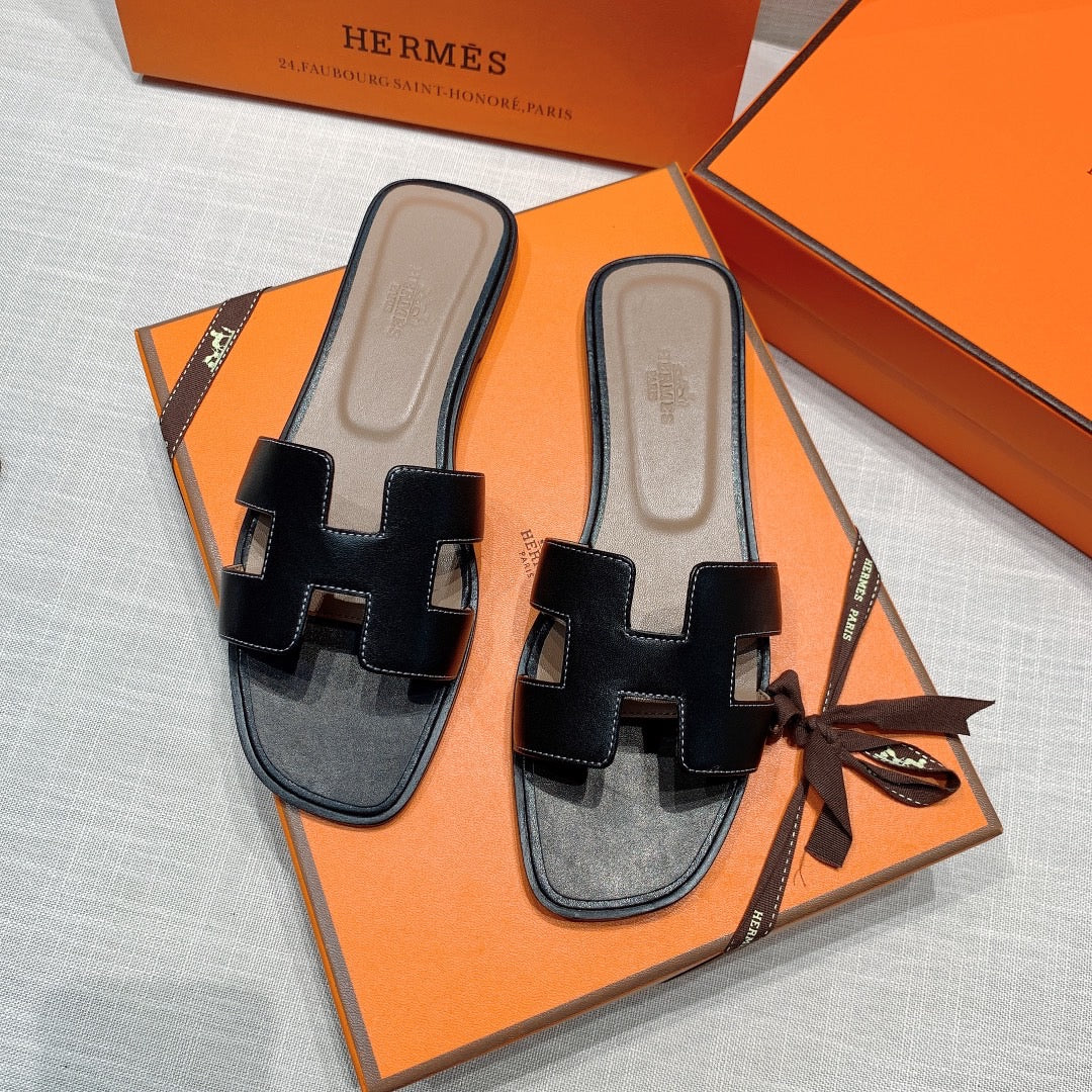 Hermes Oran Sandal Nior Box Calfskin Leather