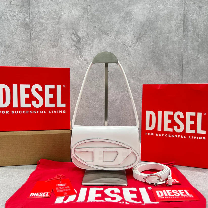 Diesel 1DR Shoulder Bag Nappa Leather White