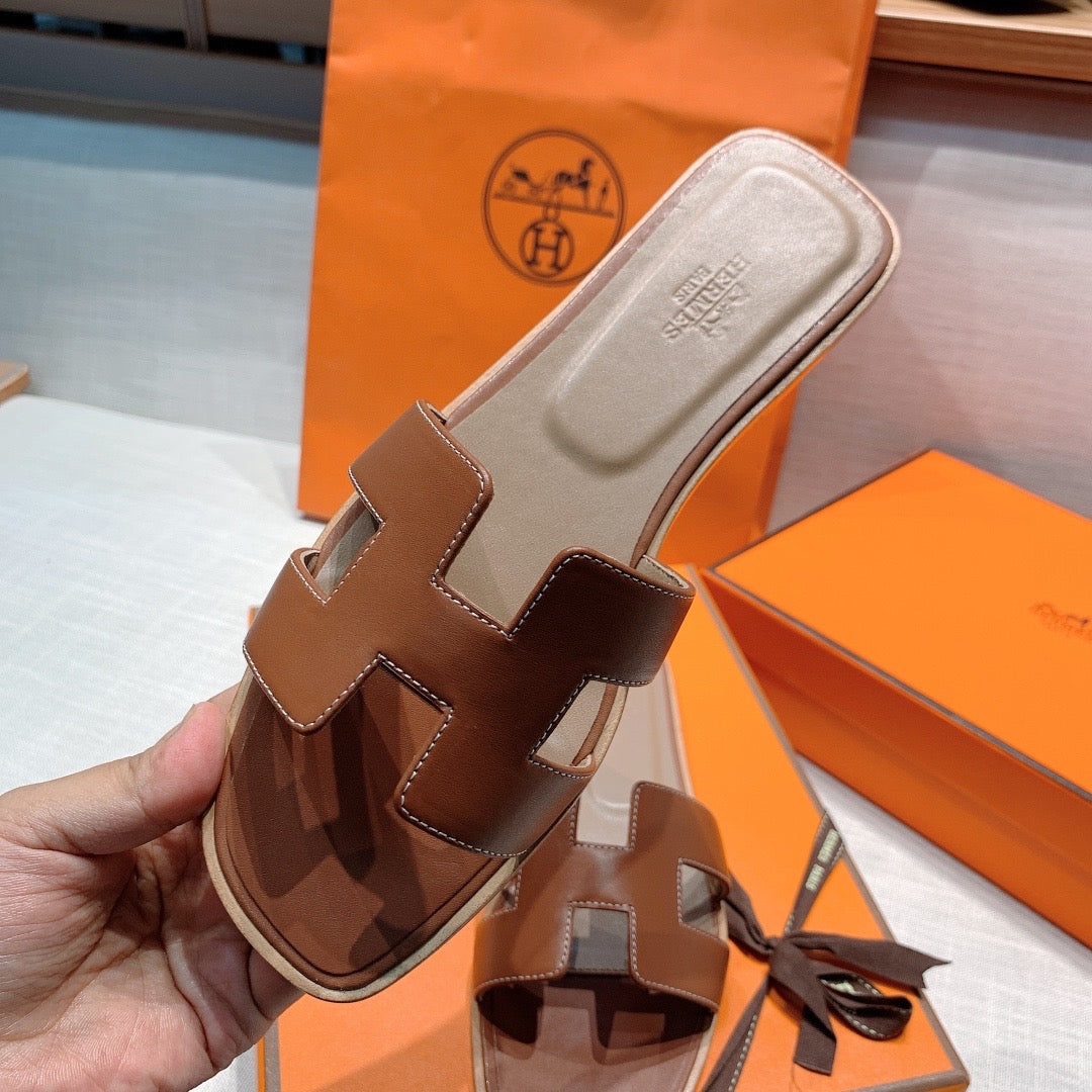 Hermes Oran Sandal Gold Box Calfskin Leather