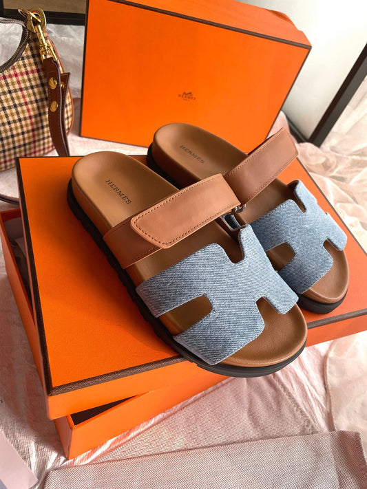 Hermes Chypre Sandal Denim