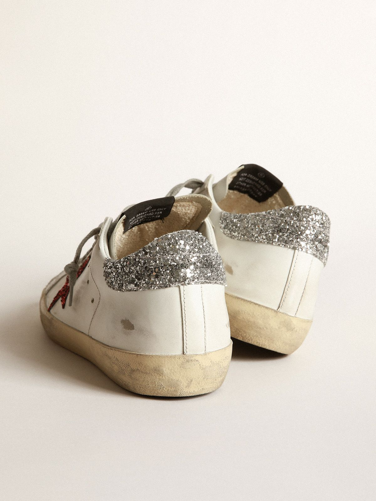 GOLDEN GOOSE GGDB White in leather with glittery red star