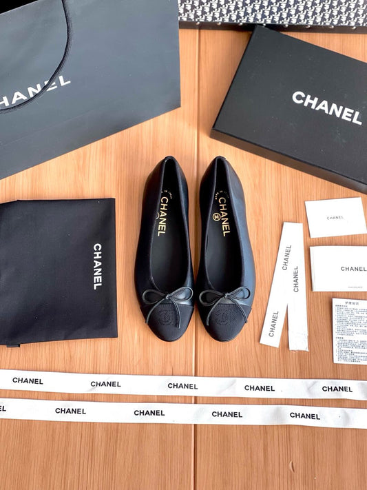 Chanel Lambskin 10mm Ballet Flats Black