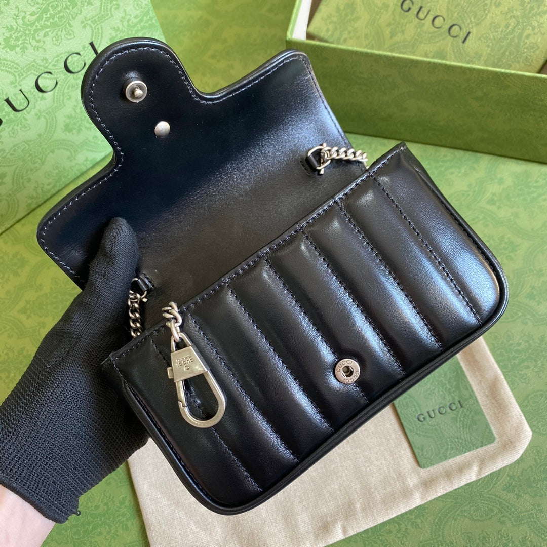 Gucci GG Marmont Matelasse Super Mini Bag Black