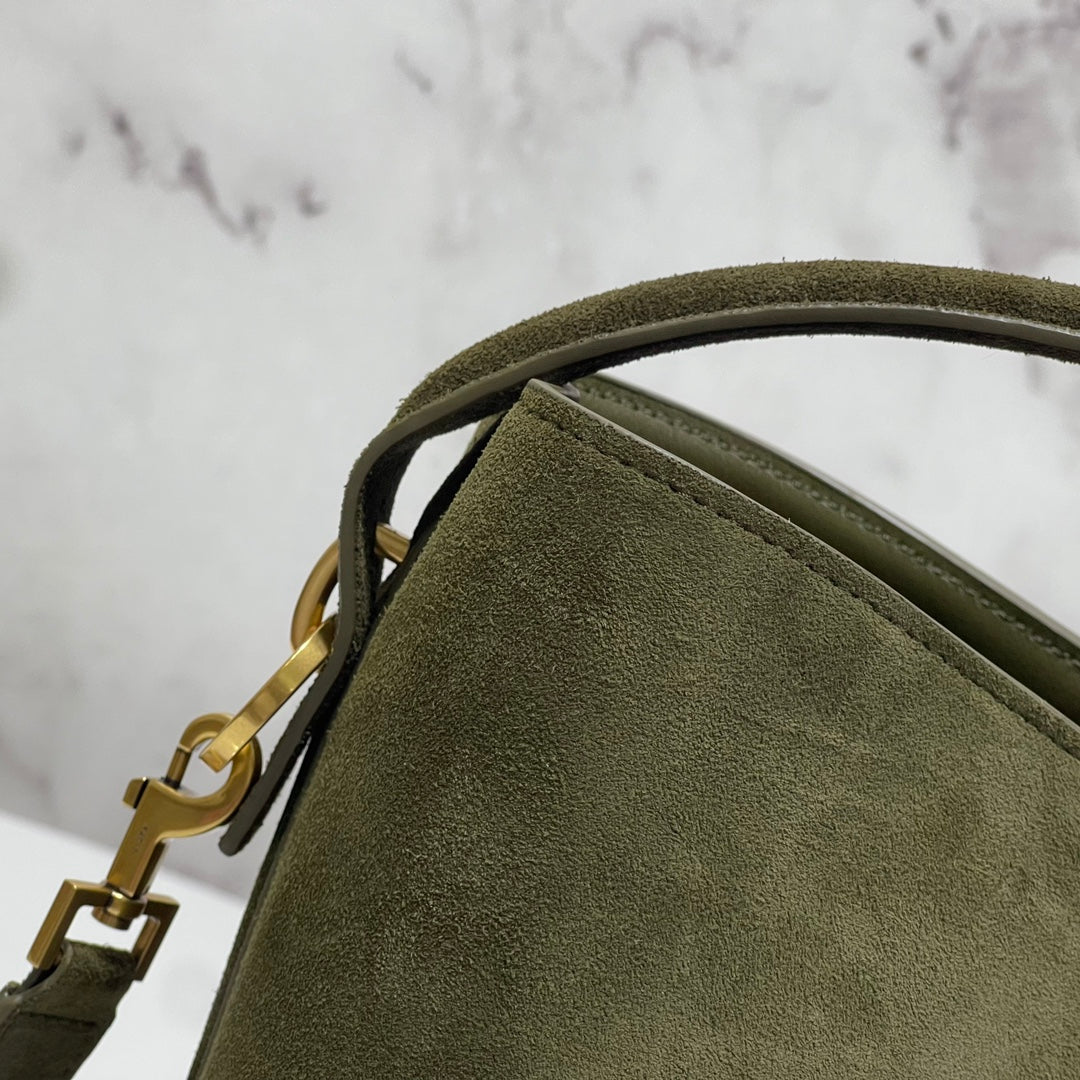 Bolsa Saint Laurent Le 37 Medium Suede Green