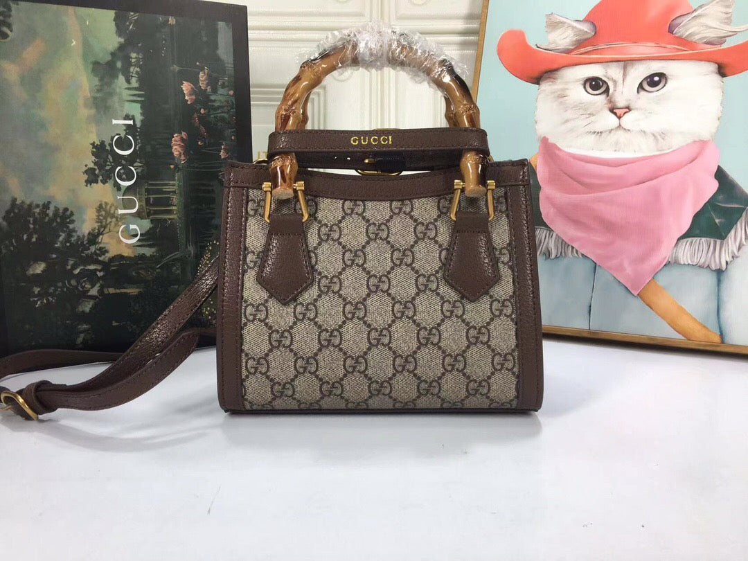 Gucci Diana Jumbo GG Tote Bag Small Camel/Ebony