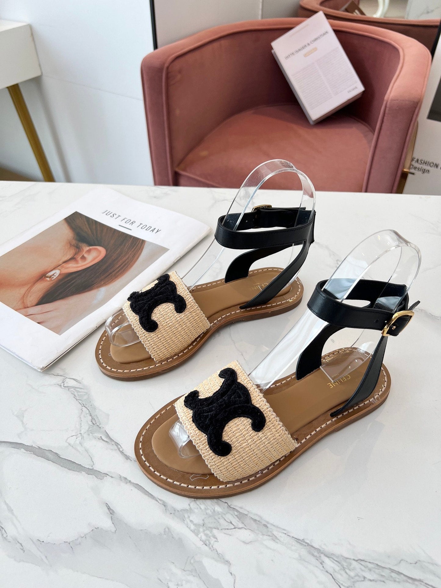 CELINE LYMPIA FLAT STRAP SANDAL