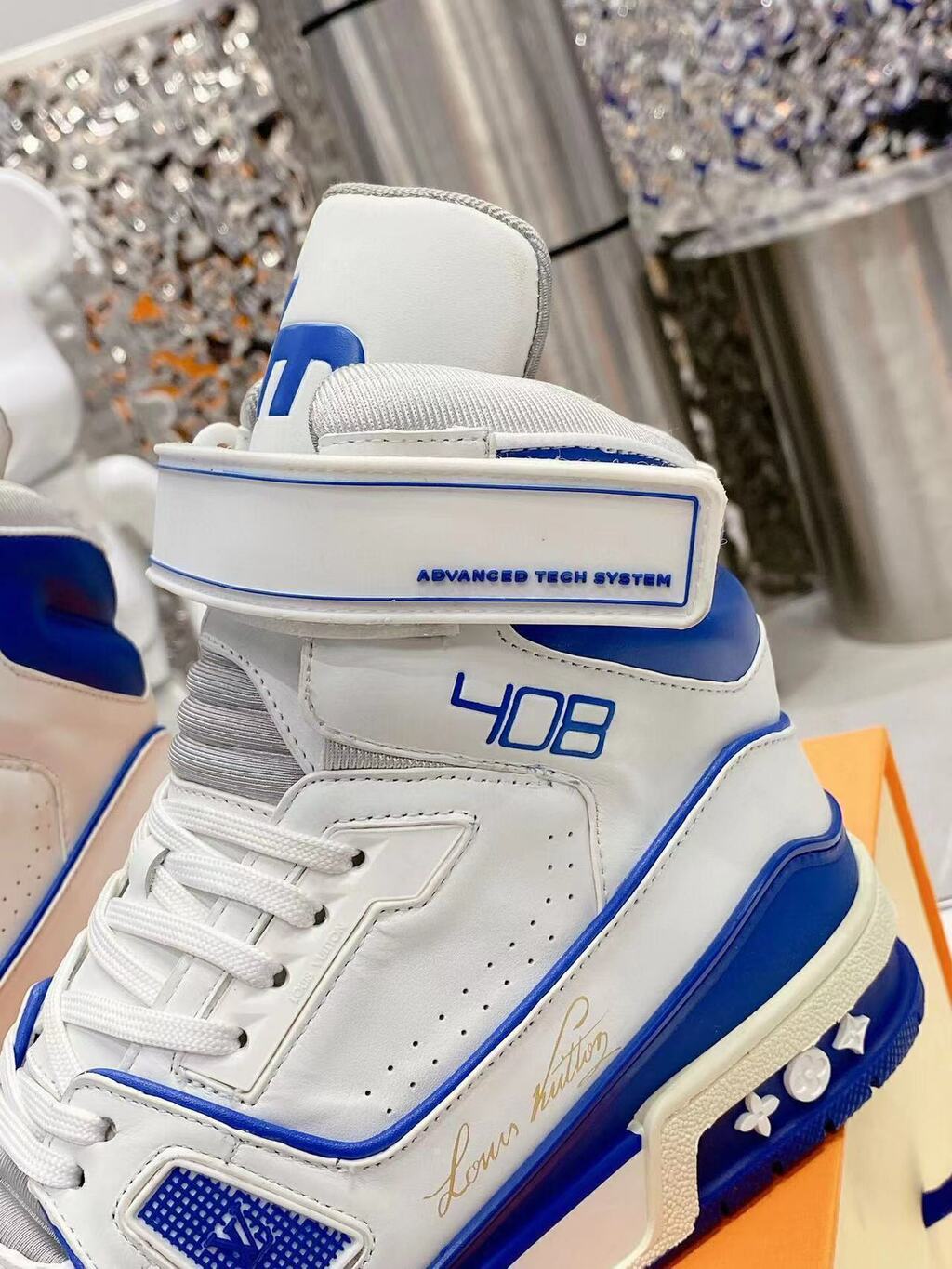 Trainer Sneaker Boot High White Blue