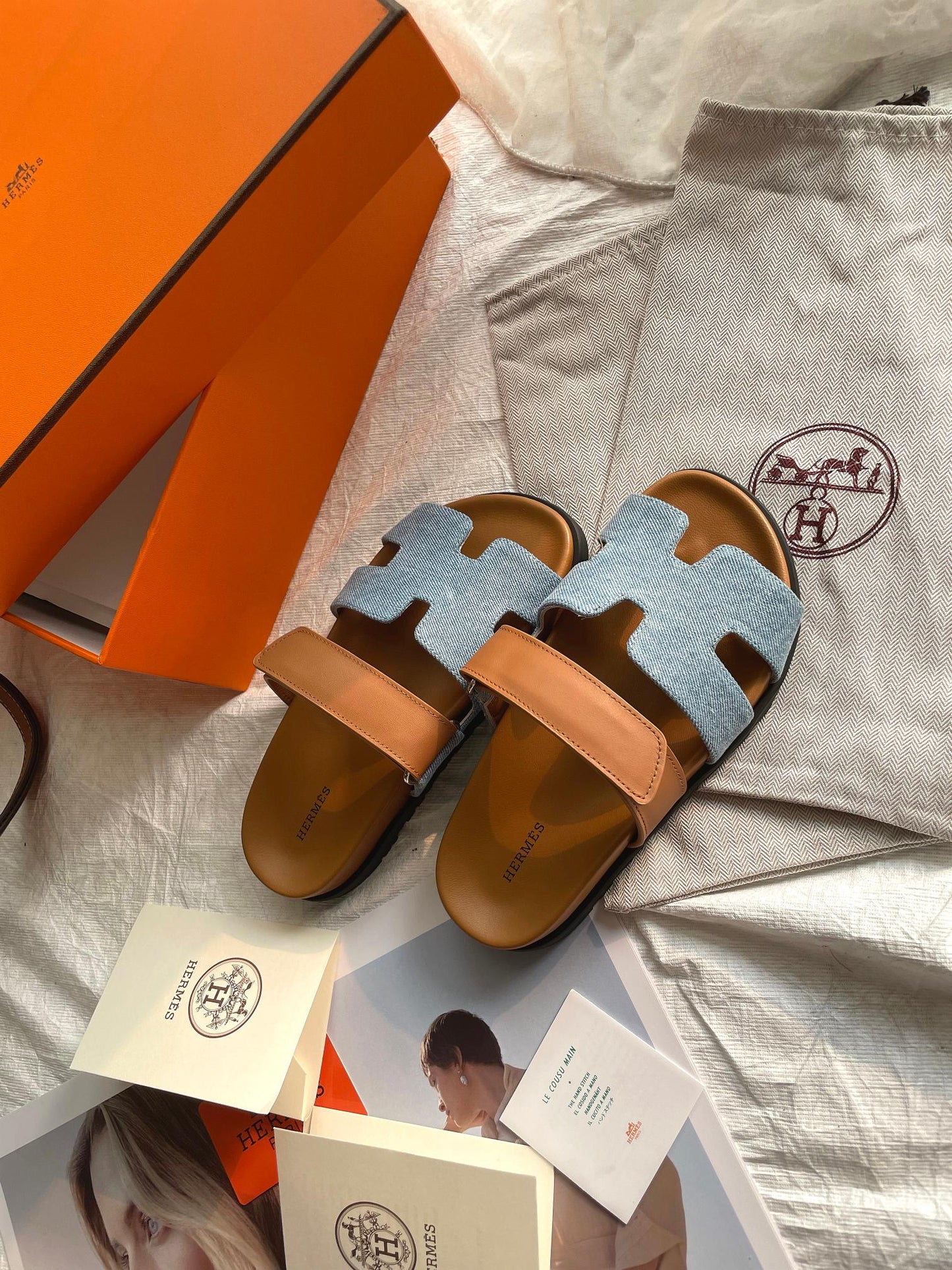 Hermes Chypre Sandal Denim