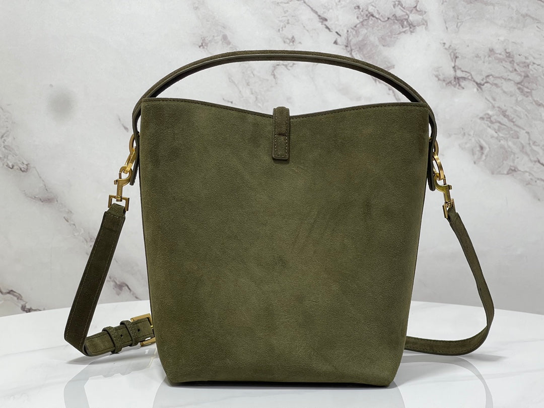 Bolsa Saint Laurent Le 37 Medium Suede Green