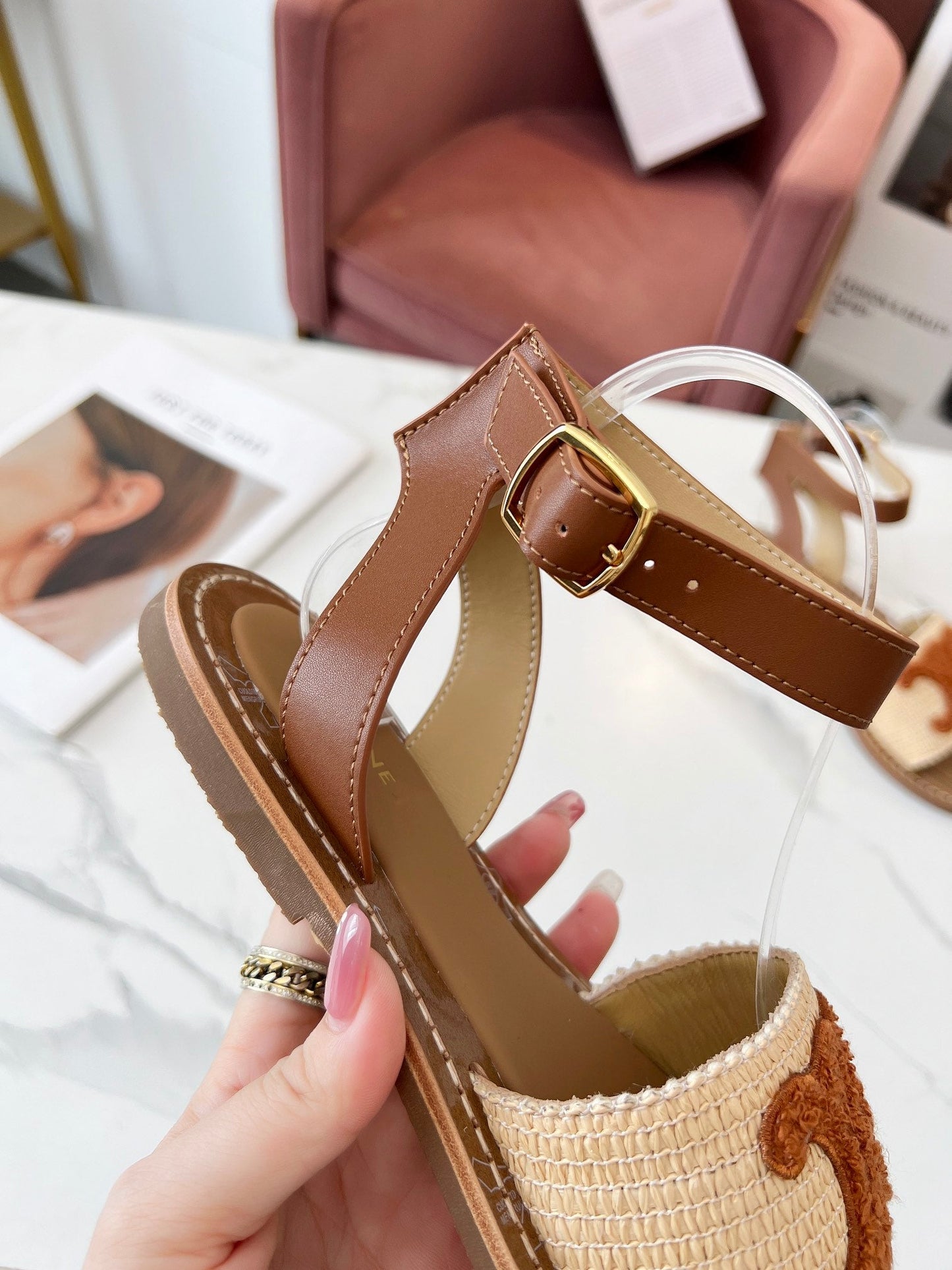 CELINE LYMPIA FLAT STRAP SANDAL