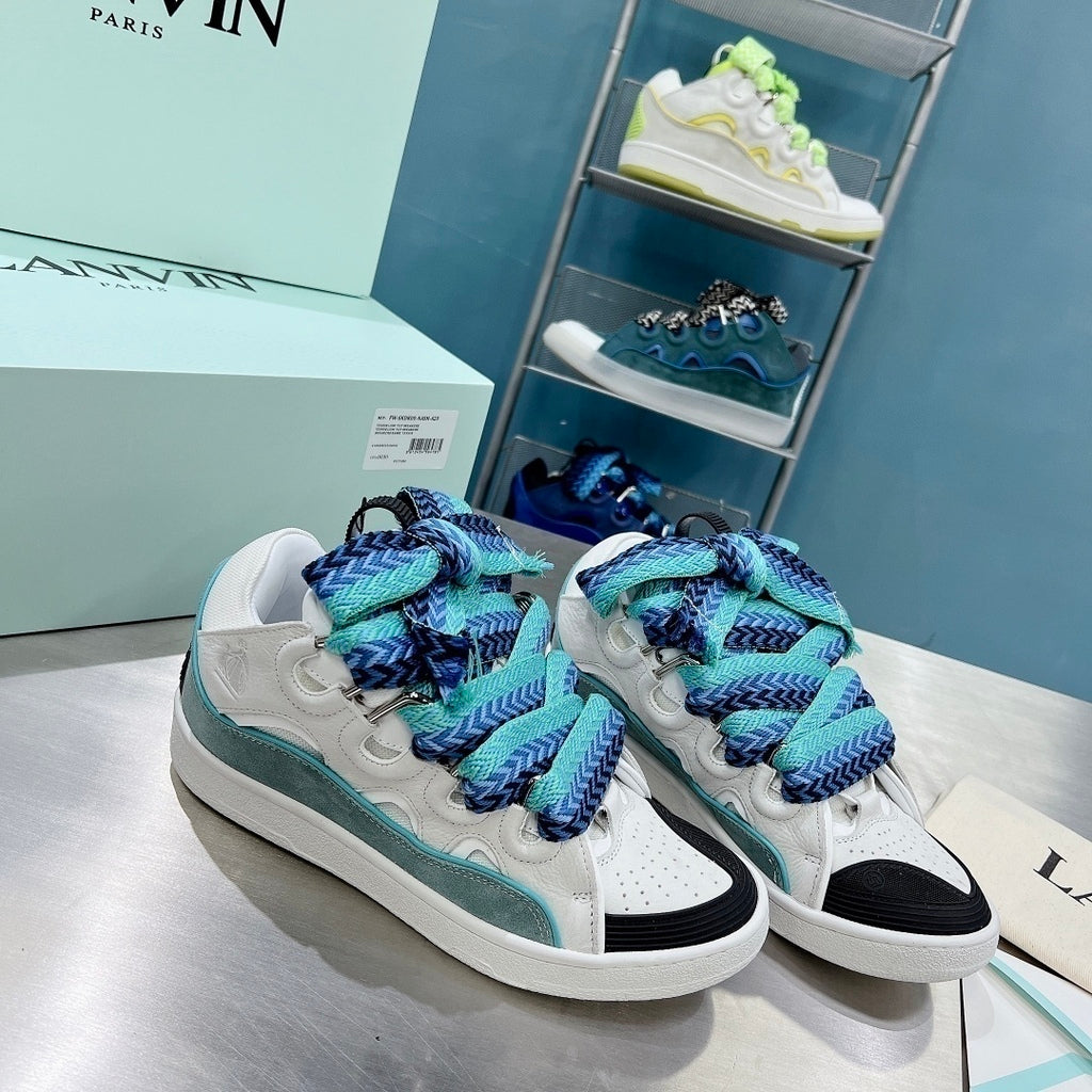 Lanvin Curb Sneaker White Blue