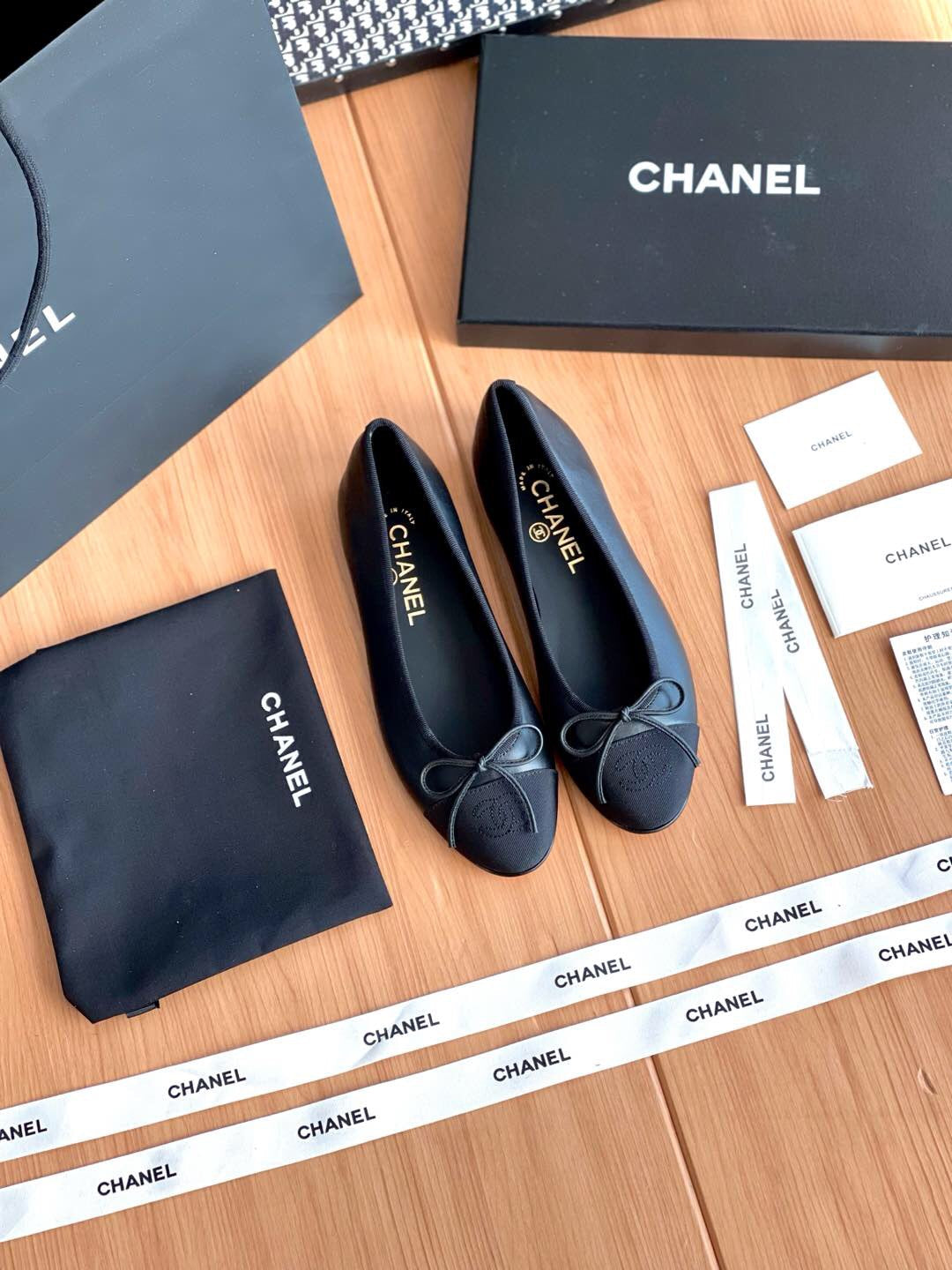 Chanel Lambskin 10mm Ballet Flats Black