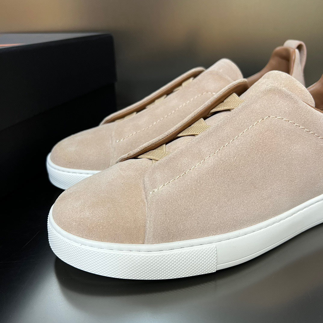 ZEGNA  Suede Triple Stitch Sneakers