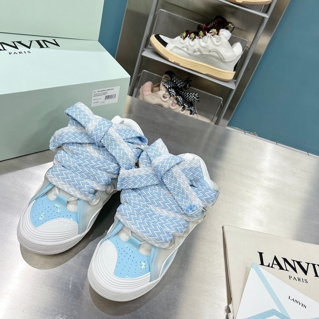 Lanvin Curb Sneaker White Light Blue