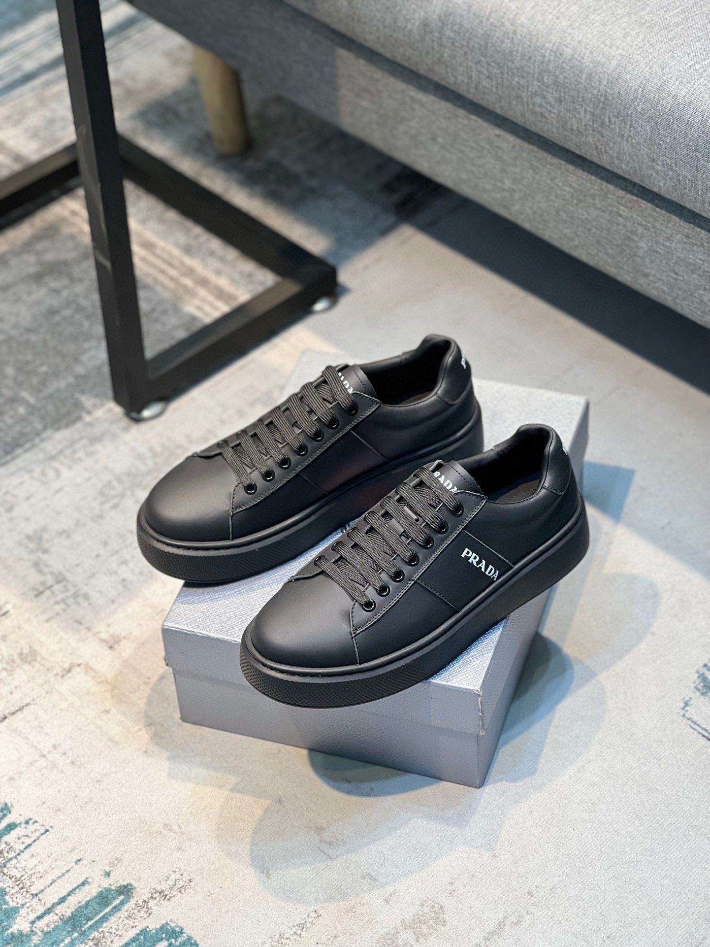 Prada Black Leather Sneaker