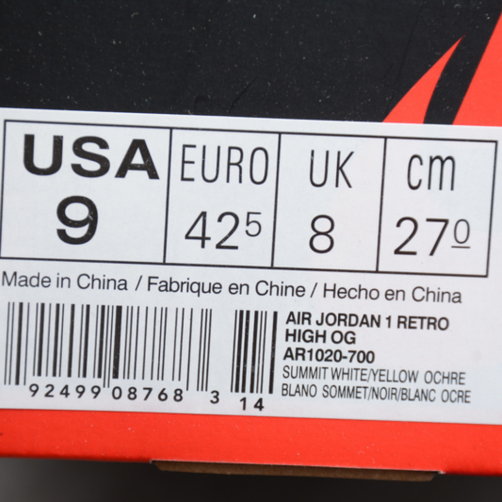 JORDAN 1 RETRO HIGH OG YELLOW TOE YELLOW AR1020-700 (Pronta entrega)