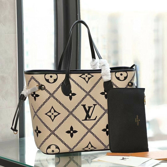 Neverfull MM Monogram Empriente Cream/Black