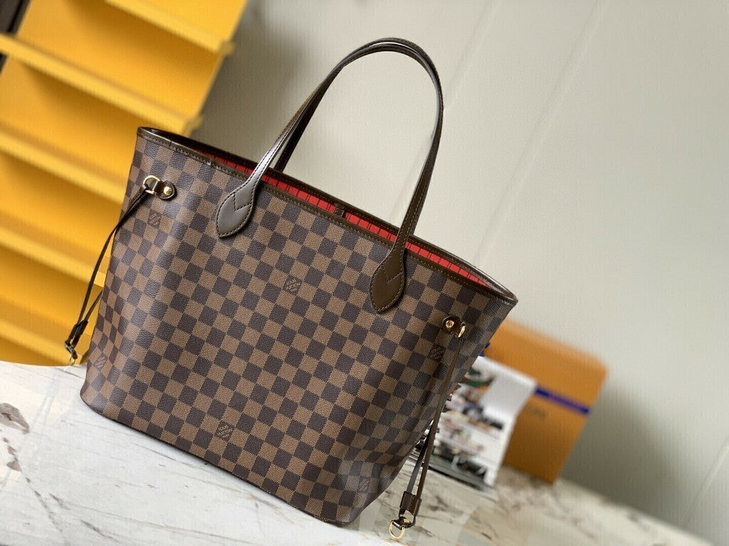 Neverfull Damier Ebene MM Cerise Lining M41358 32*29*17cm