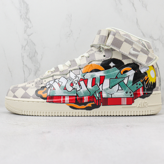 Louis Vuitton Nike Air Force 1 Mid By Virgil Abloh Graffiti