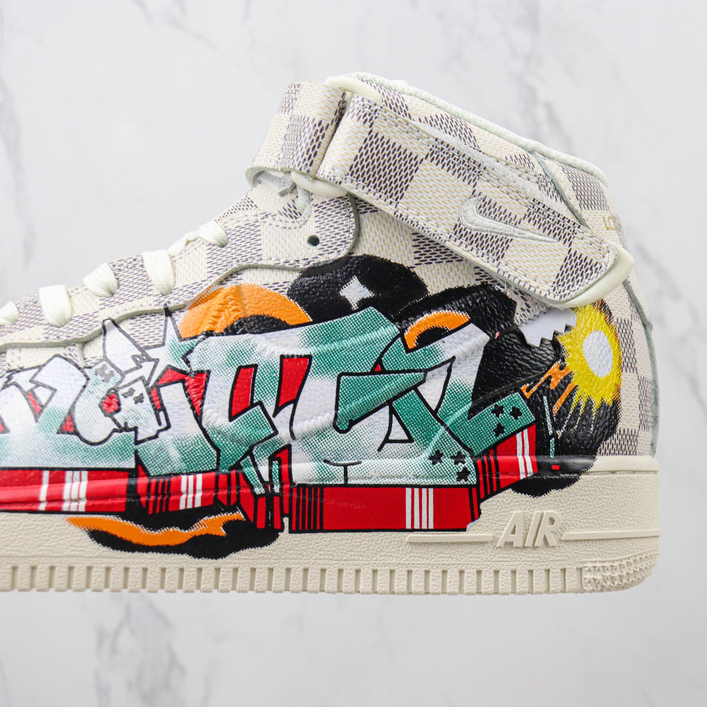 Louis Vuitton Nike Air Force 1 Mid By Virgil Abloh Graffiti