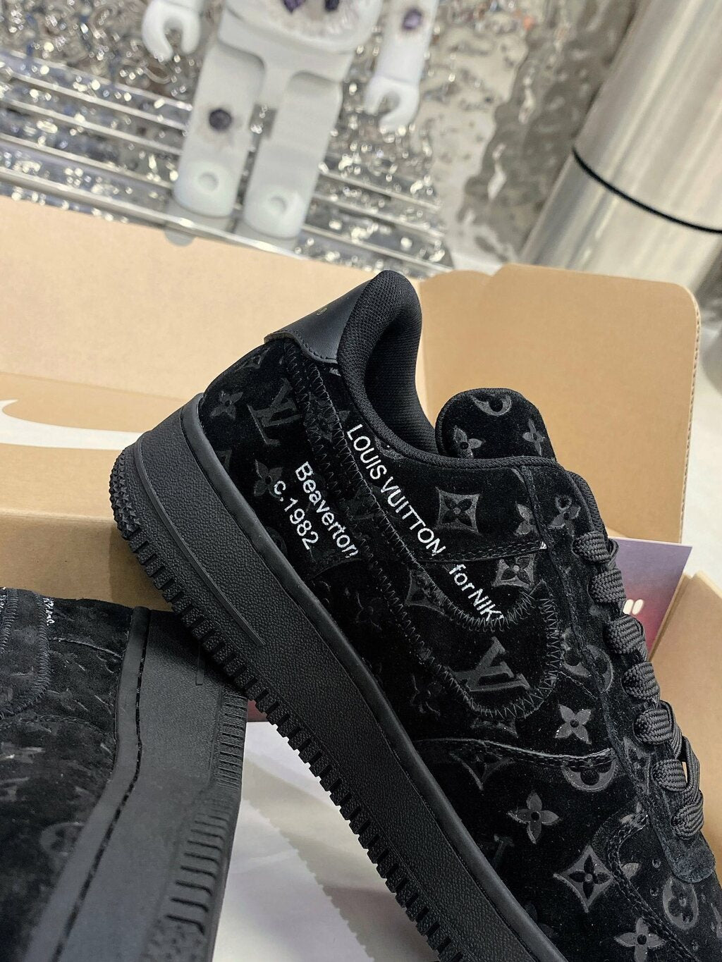 Louis Vuitton Nike Air Force 1 Low By Virgil Abloh Black A1083360