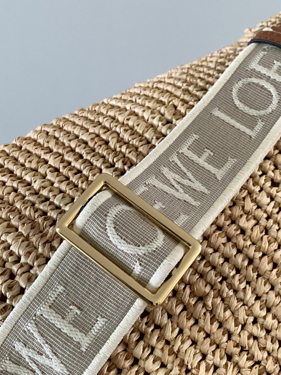 Mini Slit Bag In Raffia And Calfskin LOEWE