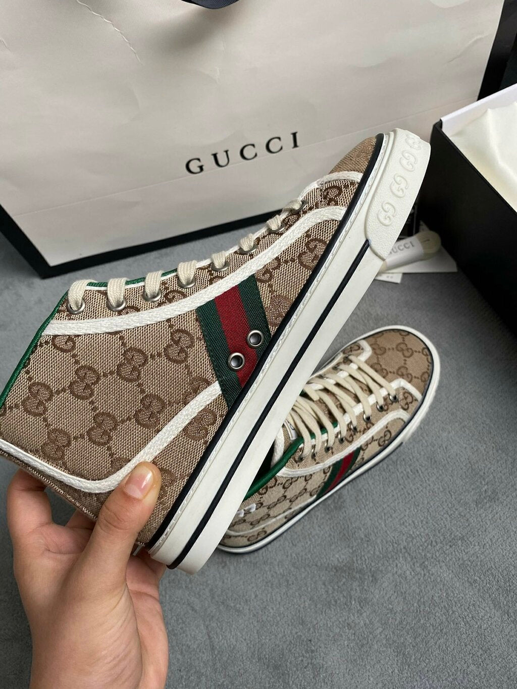 Gucci Tênis 1977 High Top GG - Cano Alto A5019270